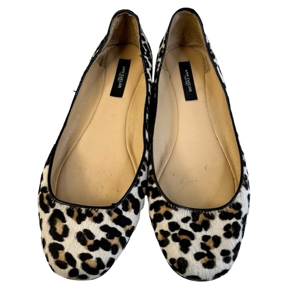 Ann Taylor | Pony Hair Cheetah Print Ballet Flats Leather Size 7.5 - Picture 1 of 6